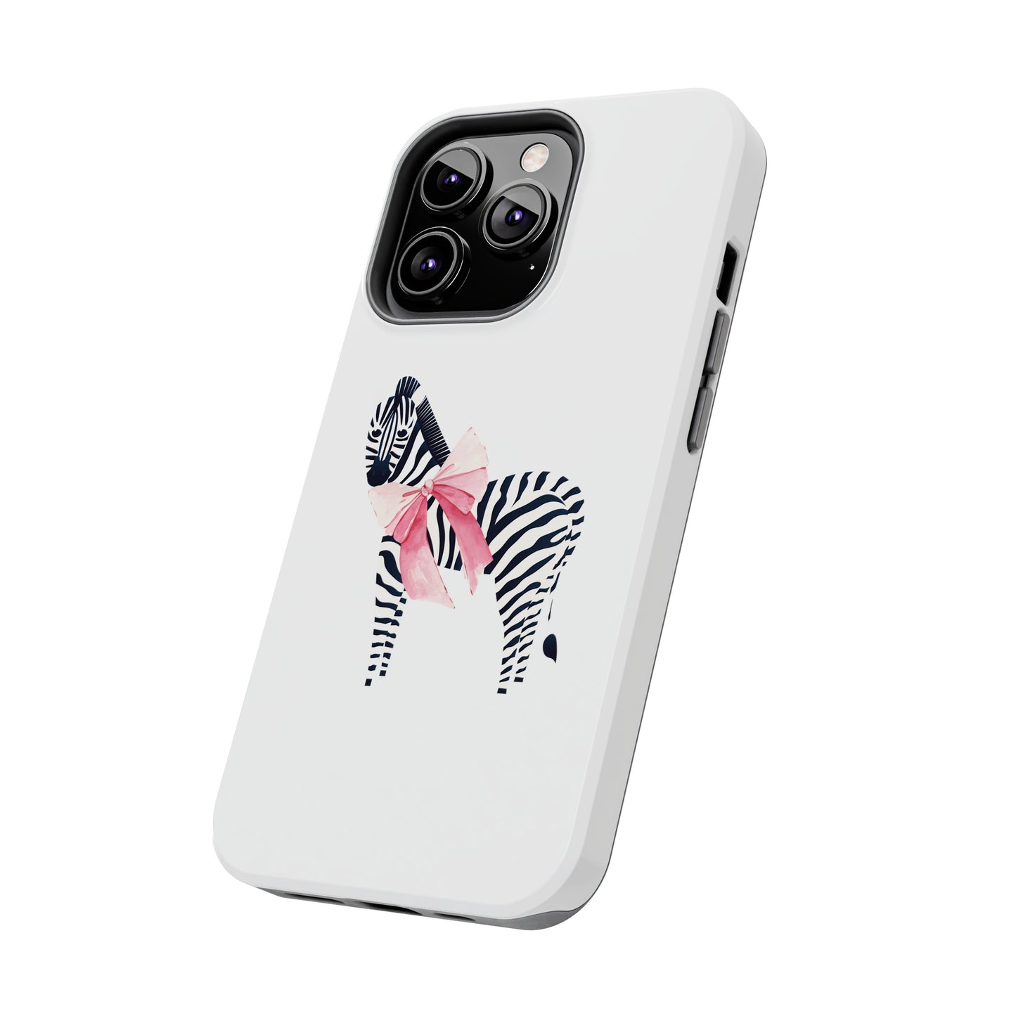 Zebra With Coquette Pink Bow Phone Case