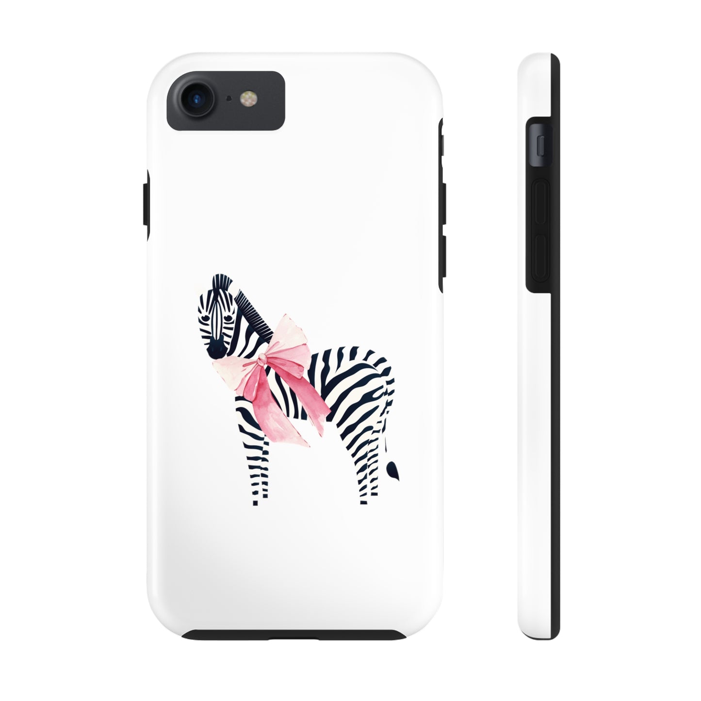 Zebra With Coquette Pink Bow Phone Case