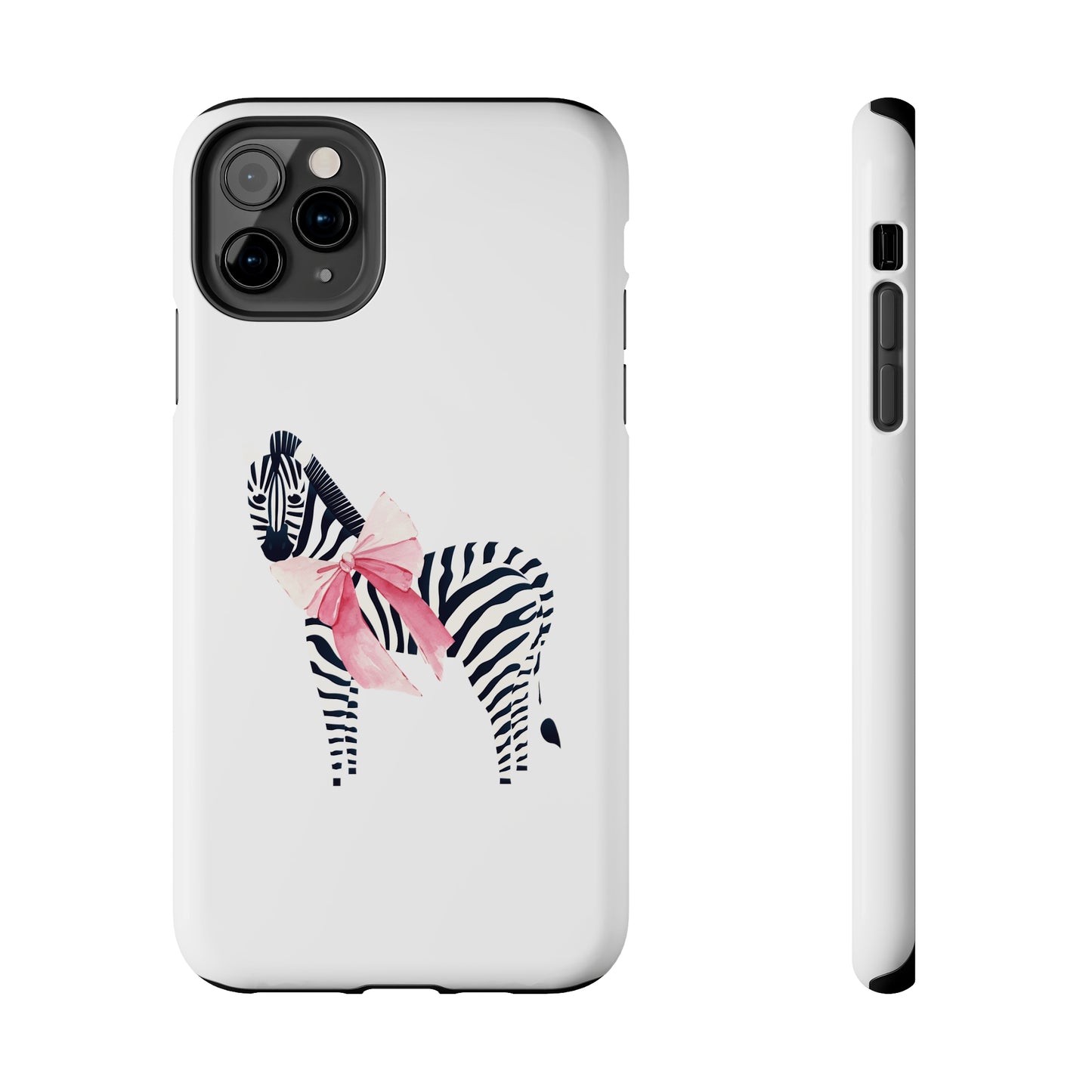Zebra With Coquette Pink Bow Phone Case