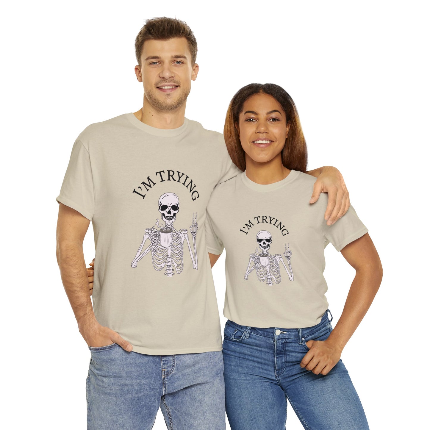 I'm Trying Playful Skeleton Tshirt