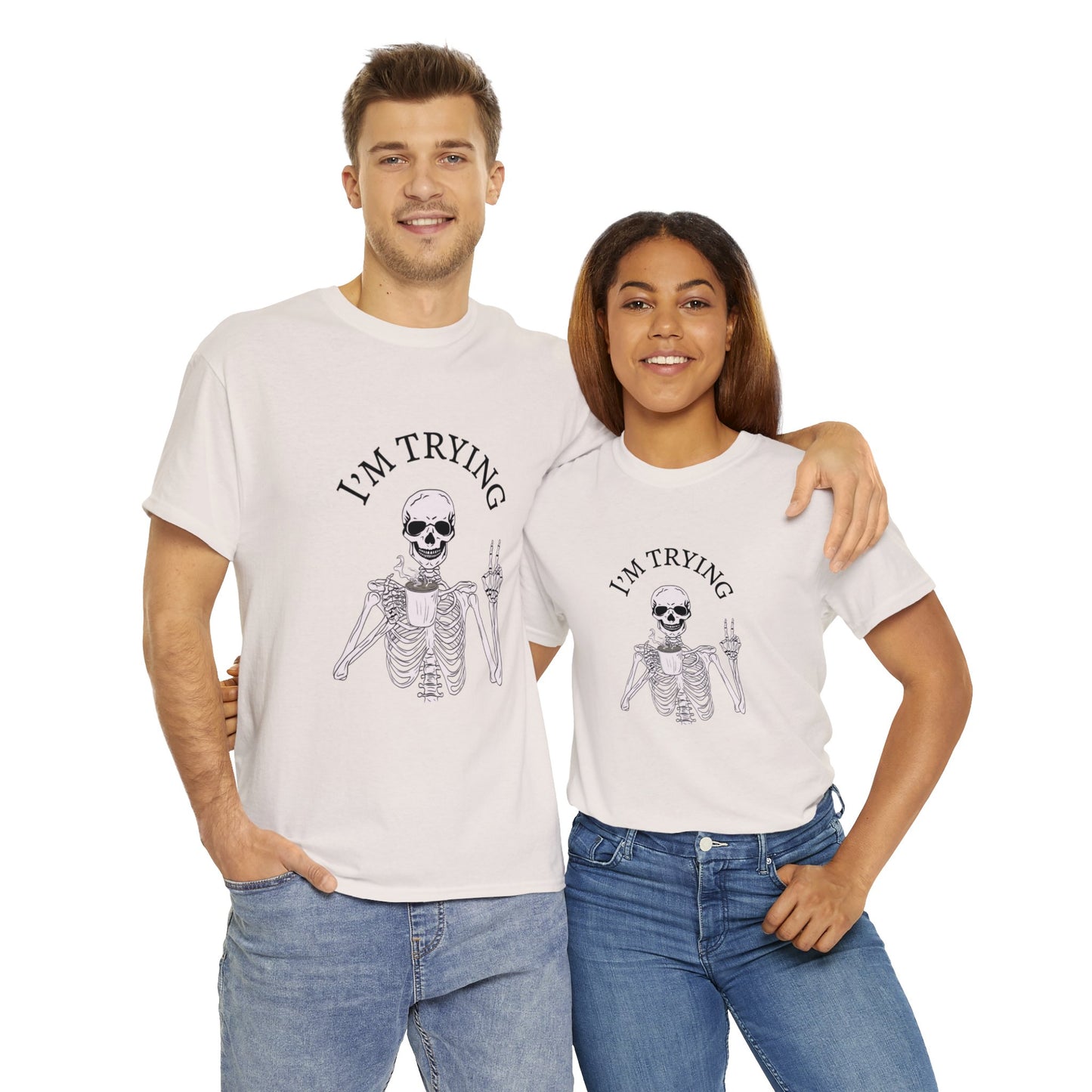 I'm Trying Playful Skeleton Tshirt