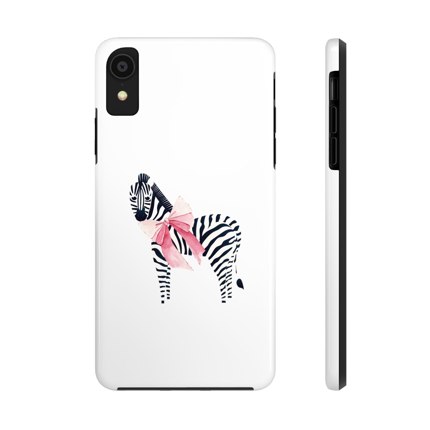 Zebra With Coquette Pink Bow Phone Case