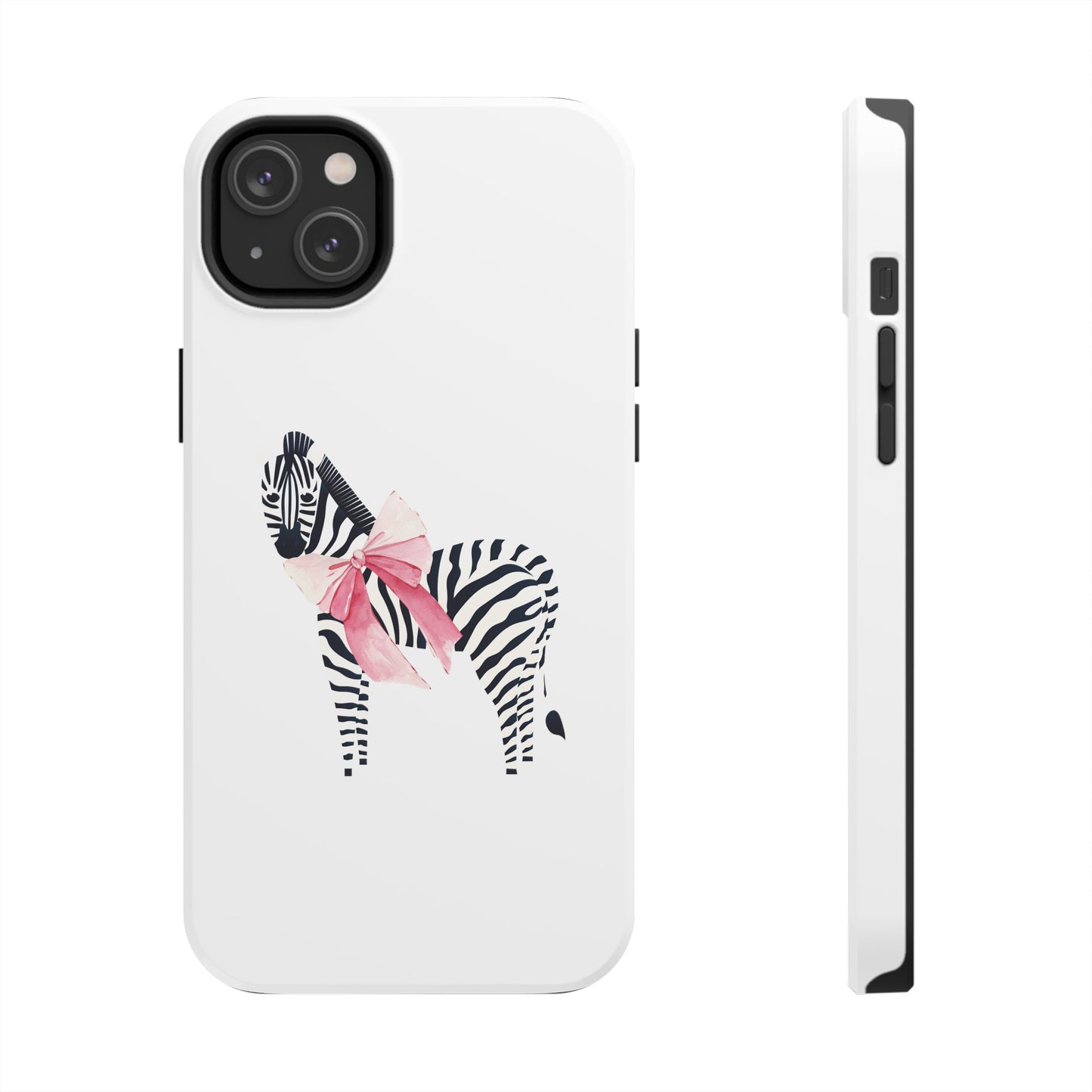 Zebra With Coquette Pink Bow Phone Case