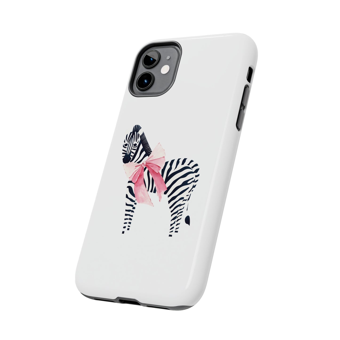 Zebra With Coquette Pink Bow Phone Case