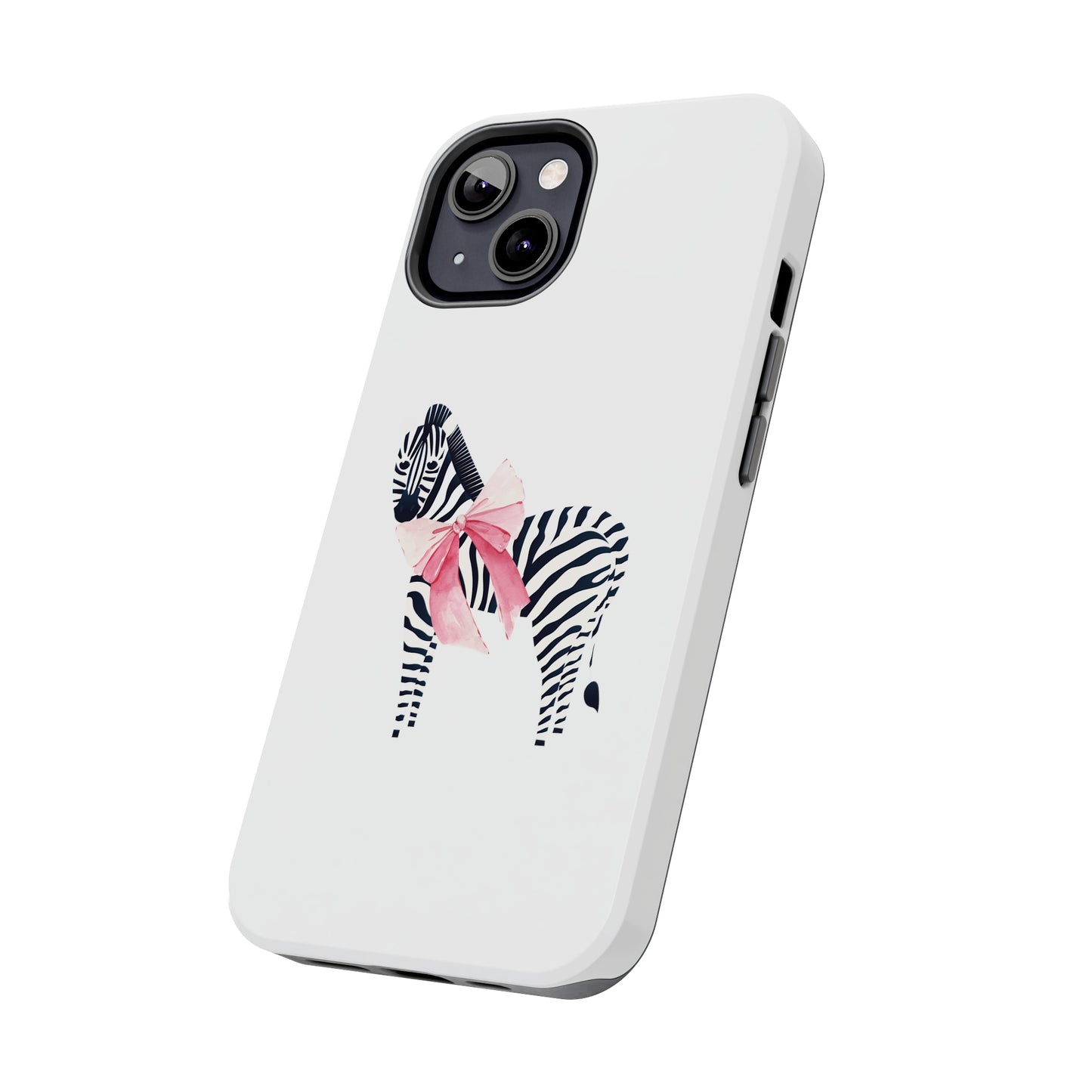Zebra With Coquette Pink Bow Phone Case