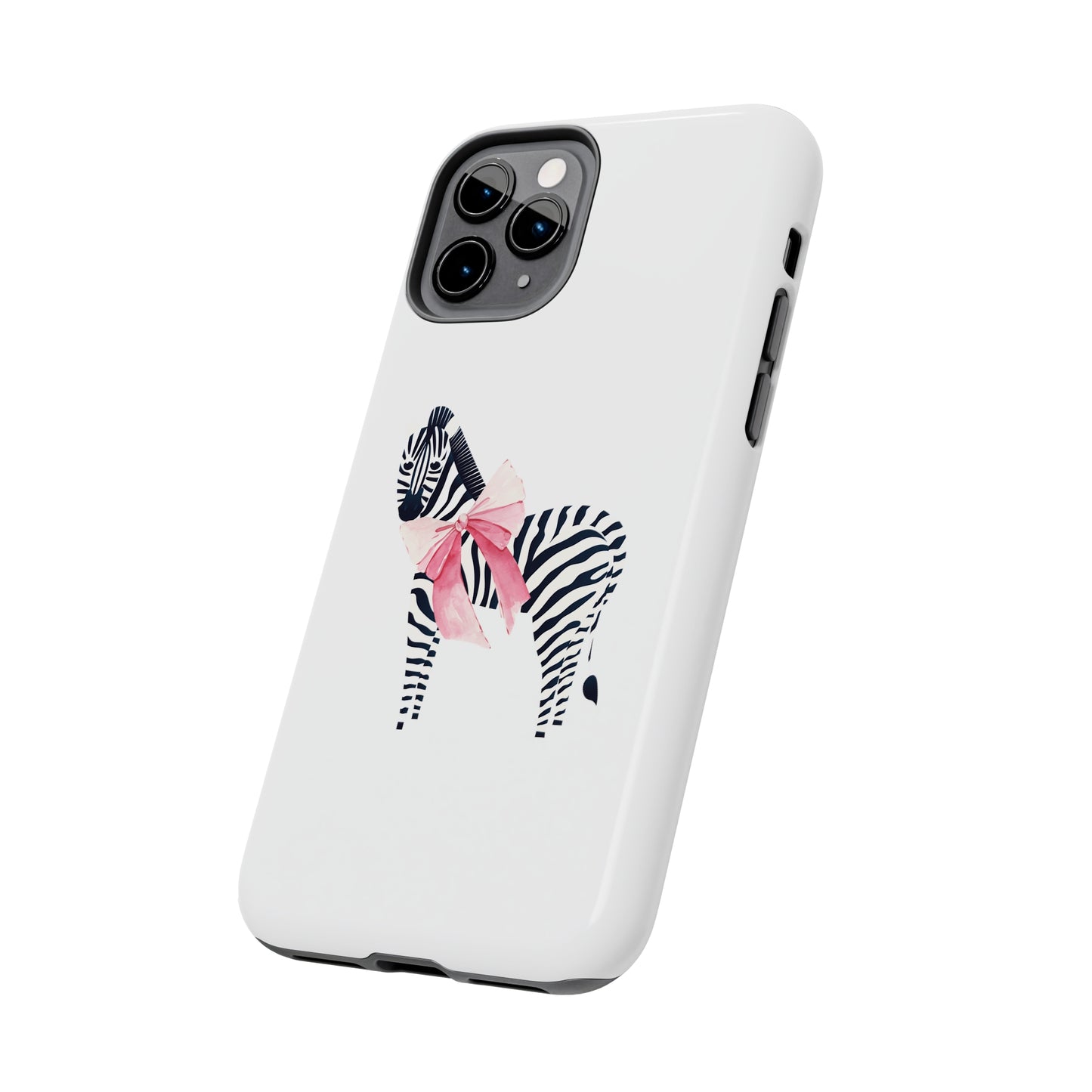 Zebra With Coquette Pink Bow Phone Case