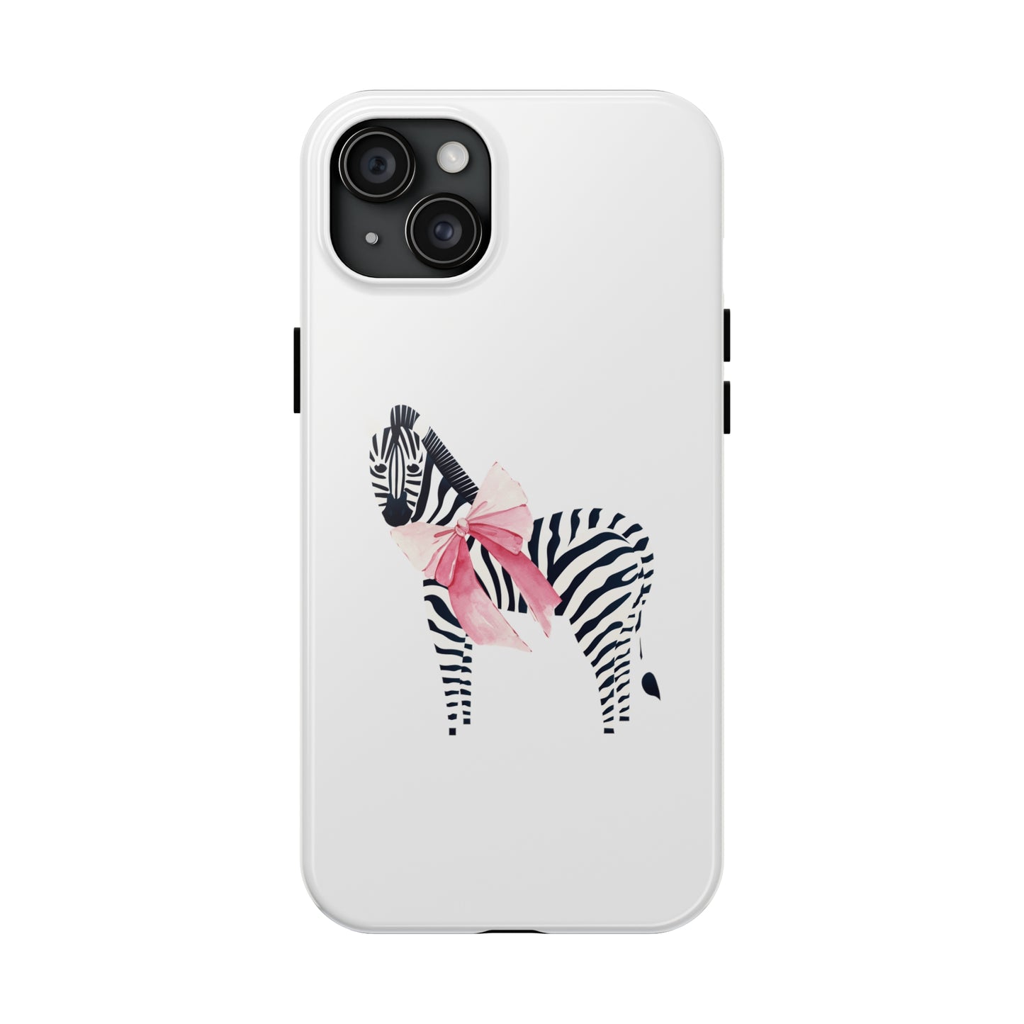 Zebra With Coquette Pink Bow Phone Case