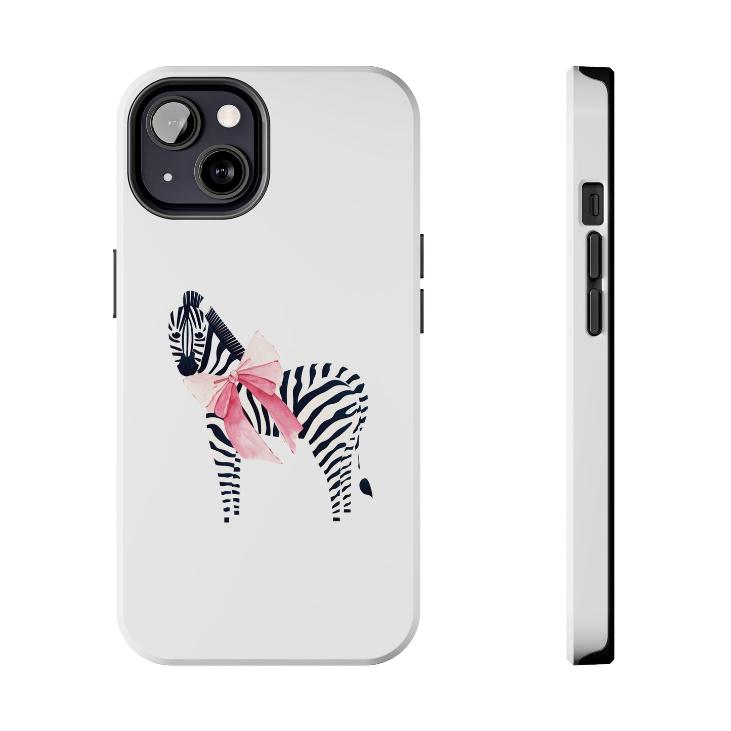 Zebra With Coquette Pink Bow Phone Case