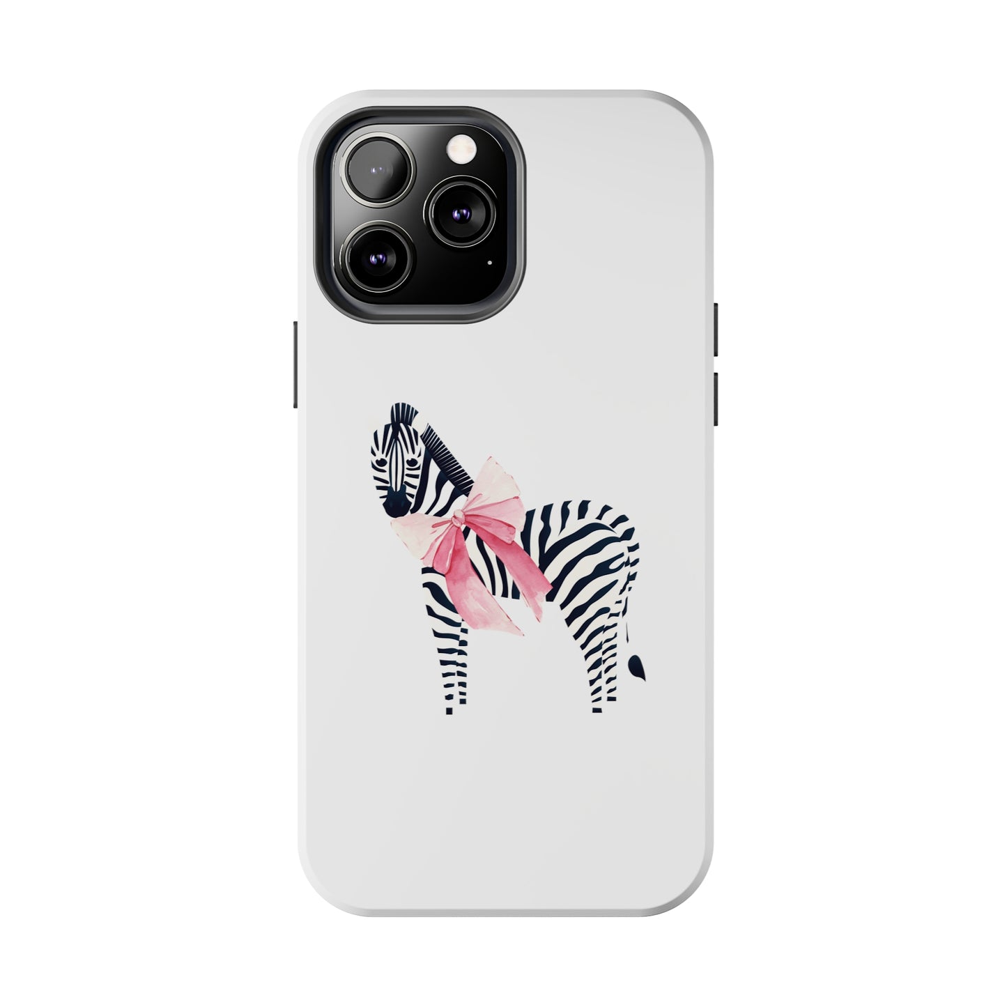 Zebra With Coquette Pink Bow Phone Case