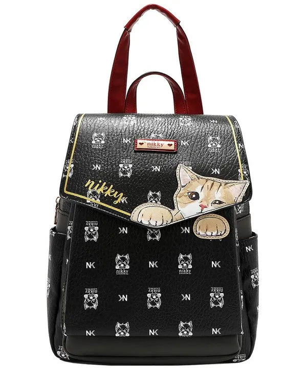 cat leather backpack Nicole Lee USA Cat Eco-Leather Convertible Backpack Bag