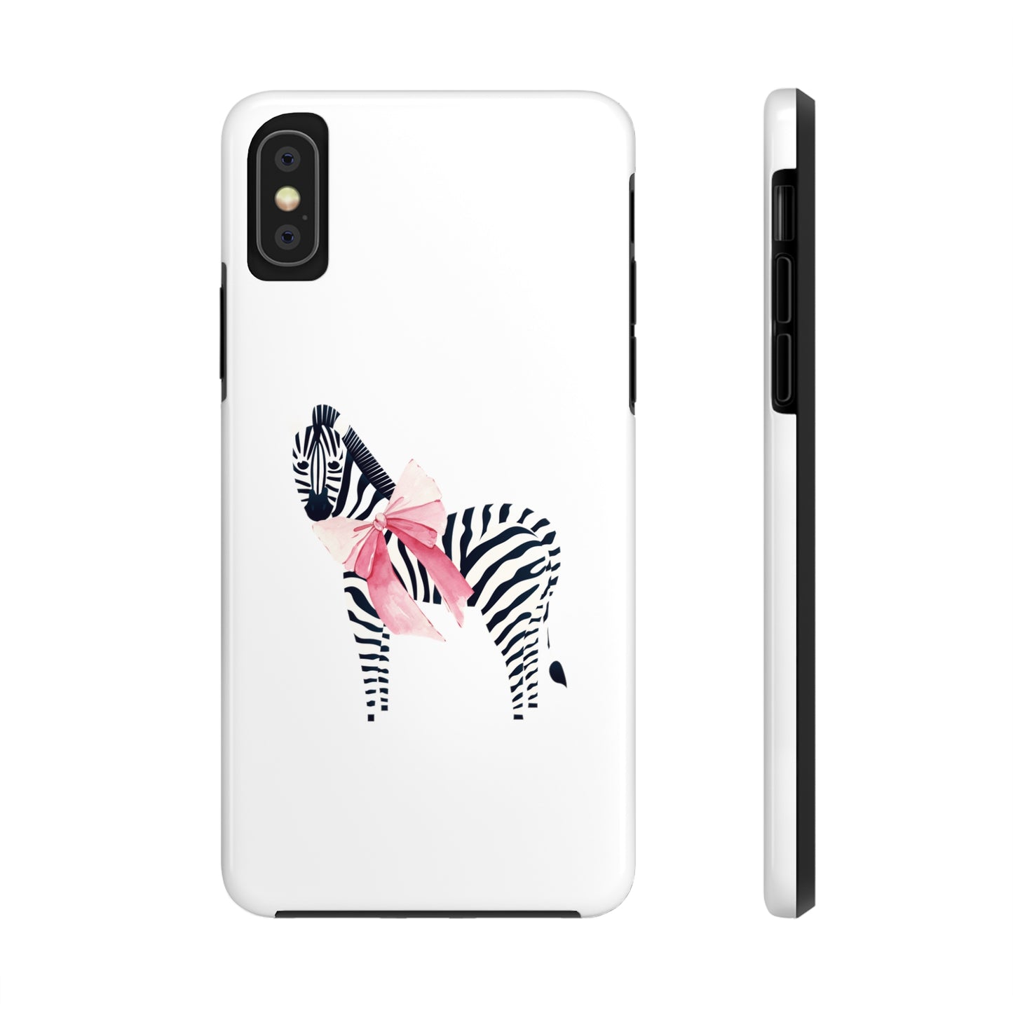Zebra With Coquette Pink Bow Phone Case