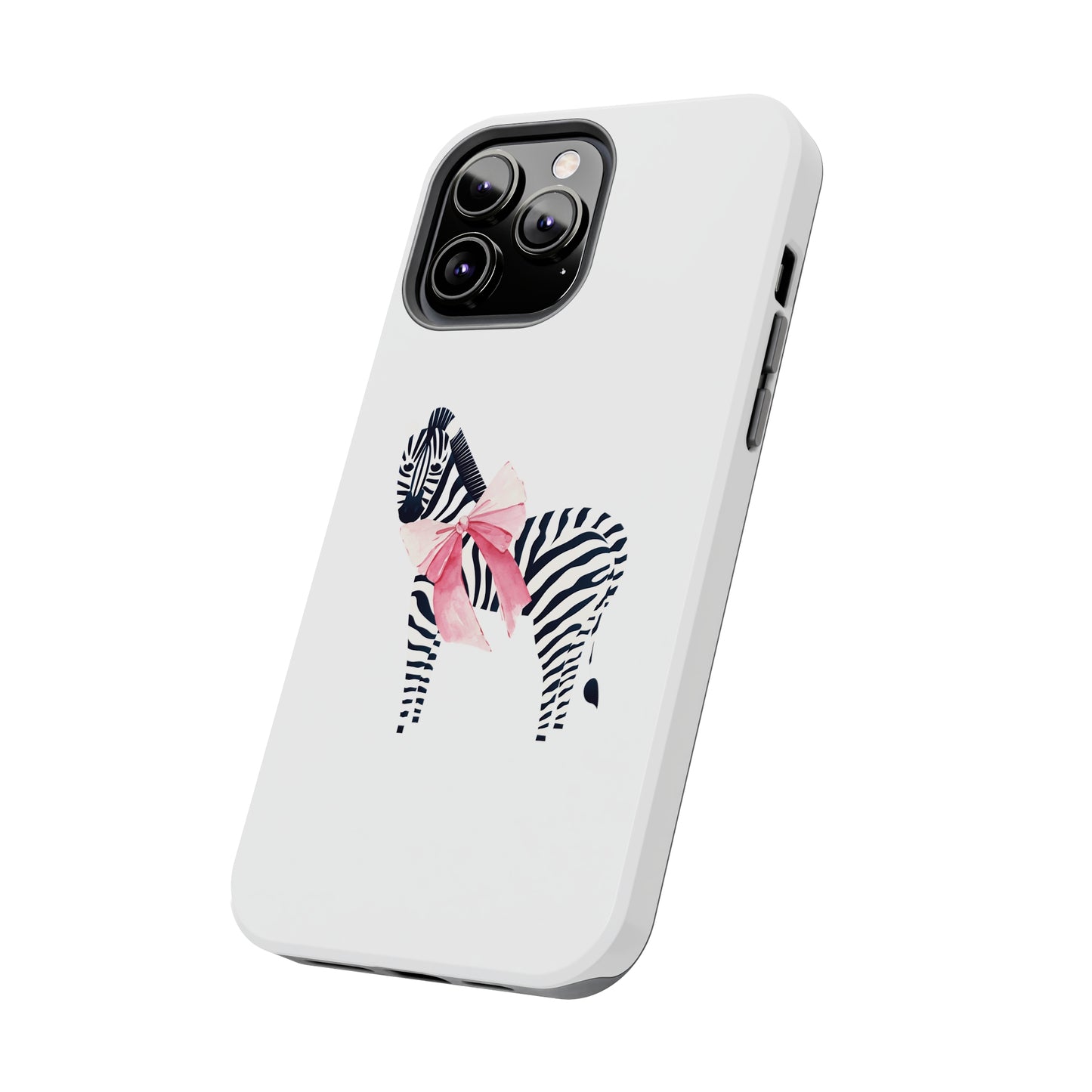 Zebra With Coquette Pink Bow Phone Case