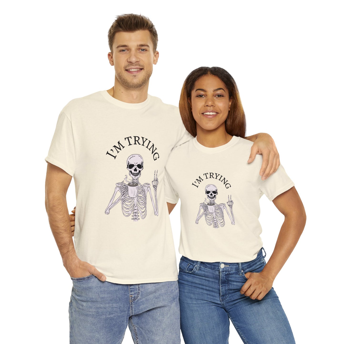 I'm Trying Playful Skeleton Tshirt
