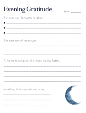 Sun, Moon and Stars Mini Gratitude Journal - Digital Download and Printable