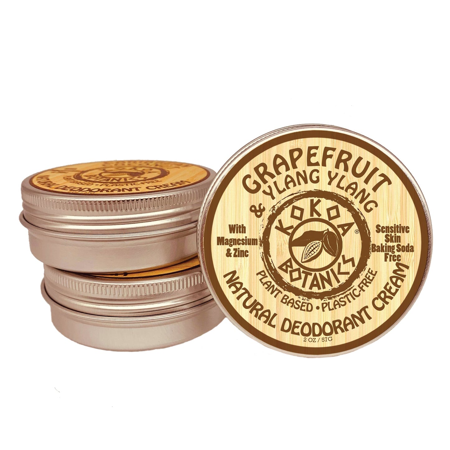 GRAPEFRUIT & YLANG YLANG - Natural Deodorant Cream - Sensitive Skin - Baking Soda Free - 2.5 oz