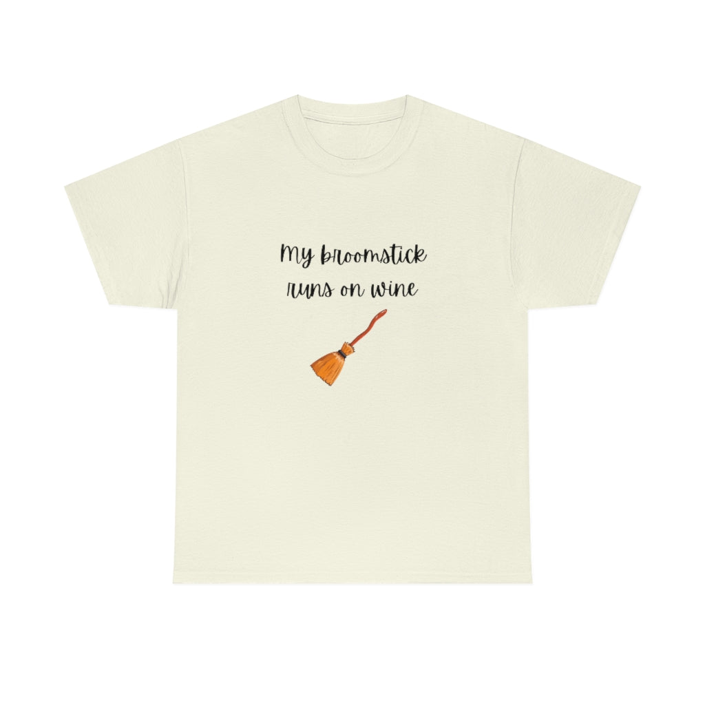 My Broomstick Runs On Wine Tee Funny T-shirt Trendy Halloween Shirt Fall Shirts Autumn Gifts - The Good Life Vibe