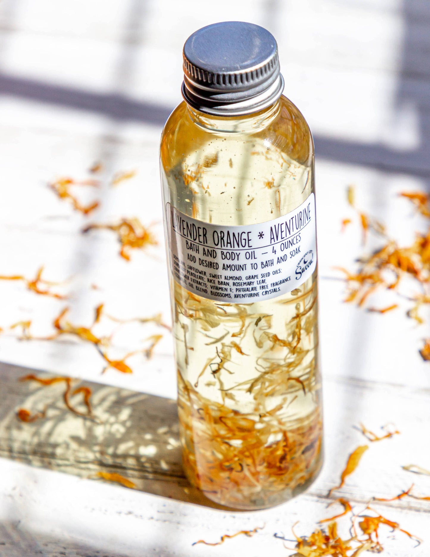 Aventurine Crystal Blood Orange & Lavender Bath and Body Oil - The Good Life Vibe