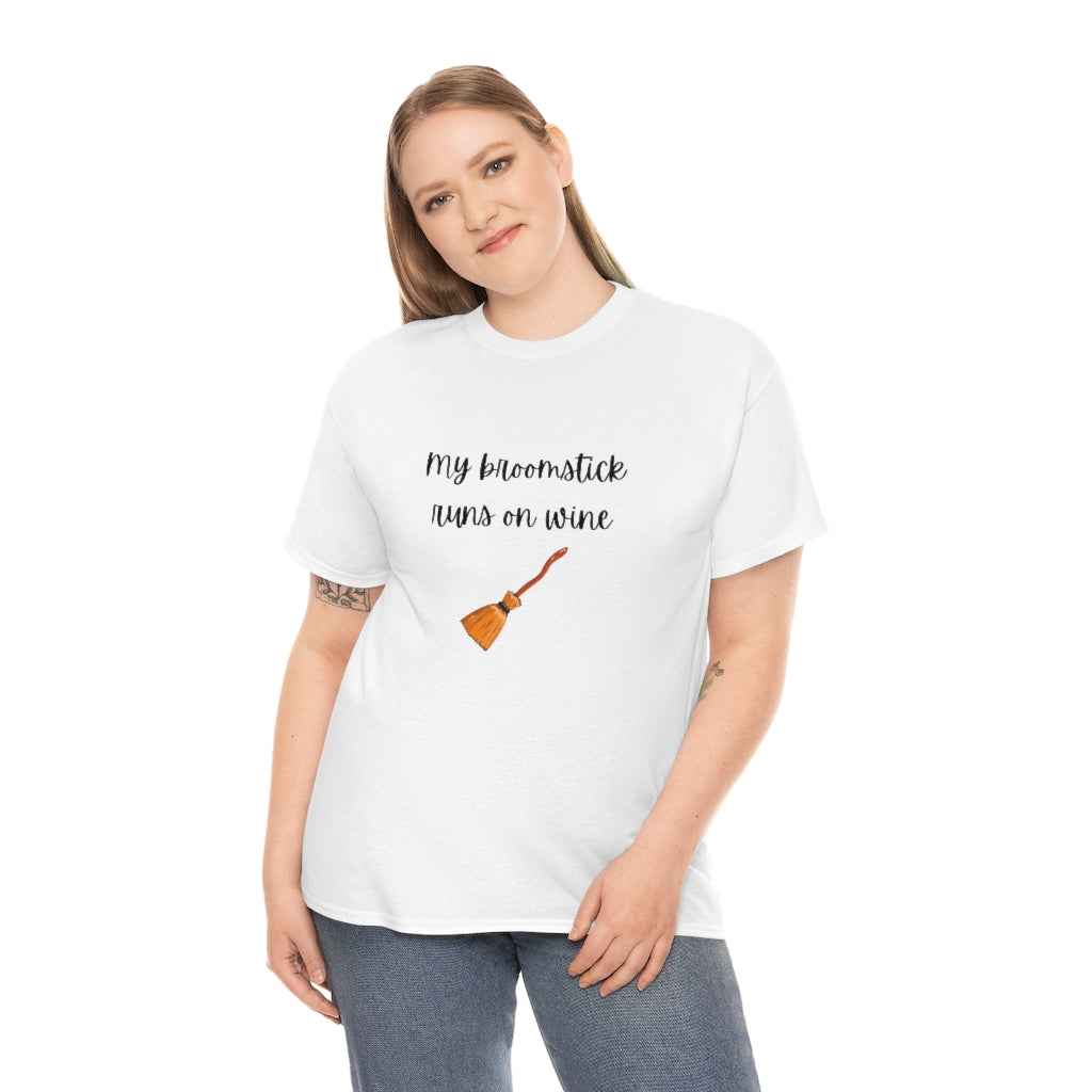 My Broomstick Runs On Wine Tee Funny T-shirt Trendy Halloween Shirt Fall Shirts Autumn Gifts - The Good Life Vibe