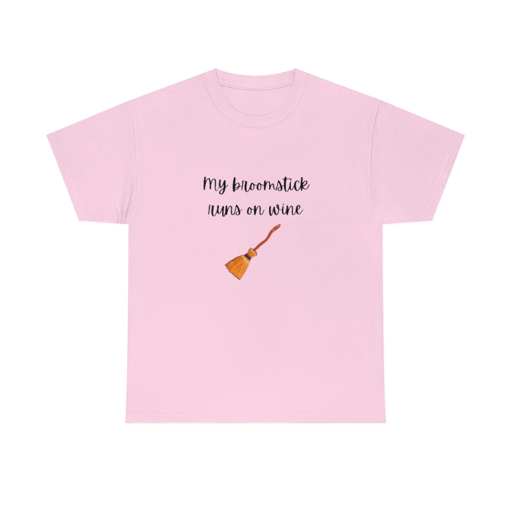 My Broomstick Runs On Wine Tee Funny T-shirt Trendy Halloween Shirt Fall Shirts Autumn Gifts - The Good Life Vibe