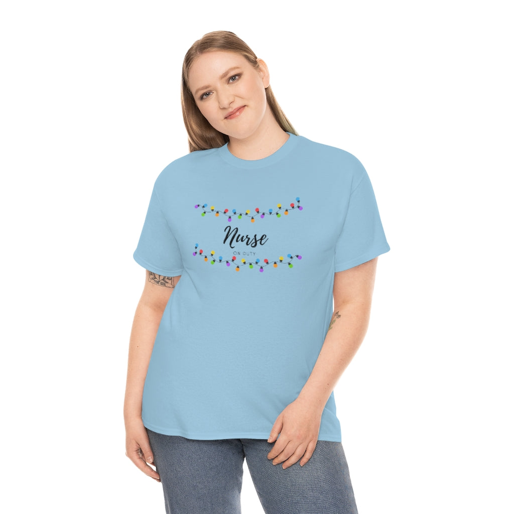 Nurse On Duty Tee Christmas Tee Nurse Christmas Shirt Christmas Lights Tee Nurse Tshirt Cute Christmas Nurse Tee - The Good Life Vibe