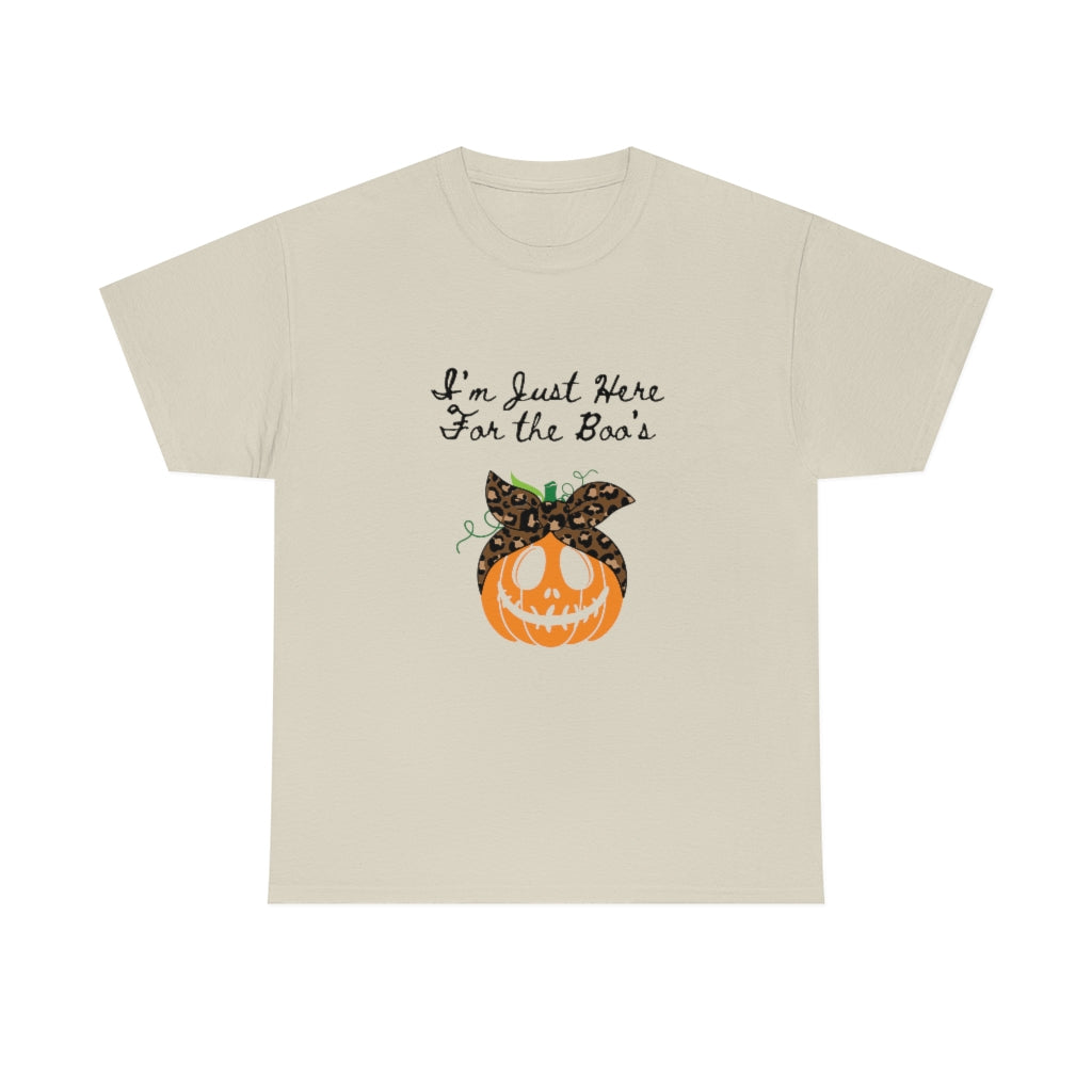 I'm Just Here For the Boo's Pumpkin Heavy Cotton Tee - The Good Life Vibe