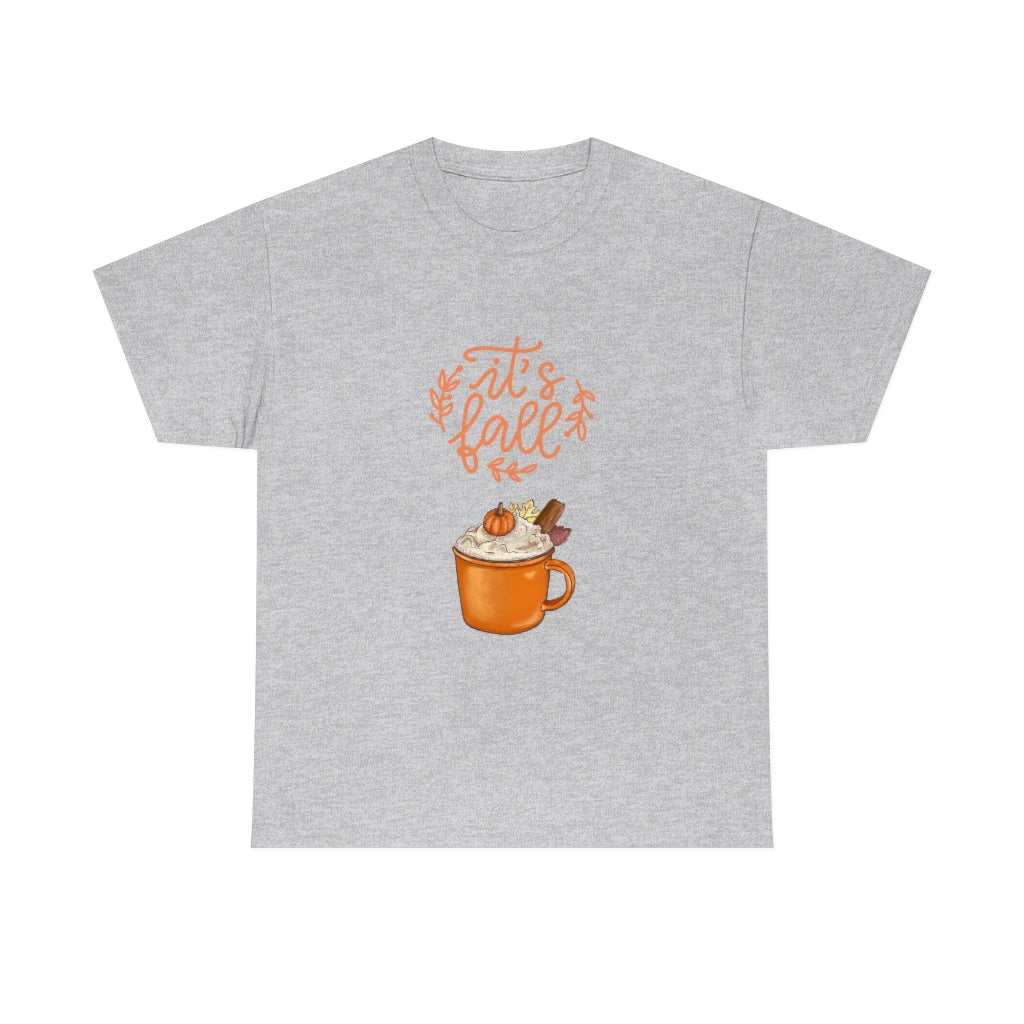It's Fall Graphic Pumpkin Spice Latte Tee Halloween Trendy Coffee T-Shirt Autumn Thanksgiving Women Gift Preppy Cool Shirt - The Good Life Vibe