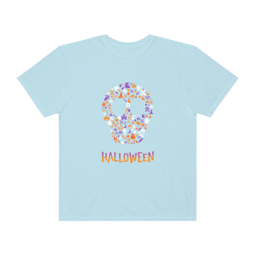 Floral Skull Halloween Comfort Colors T-shirt - The Good Life Vibe
