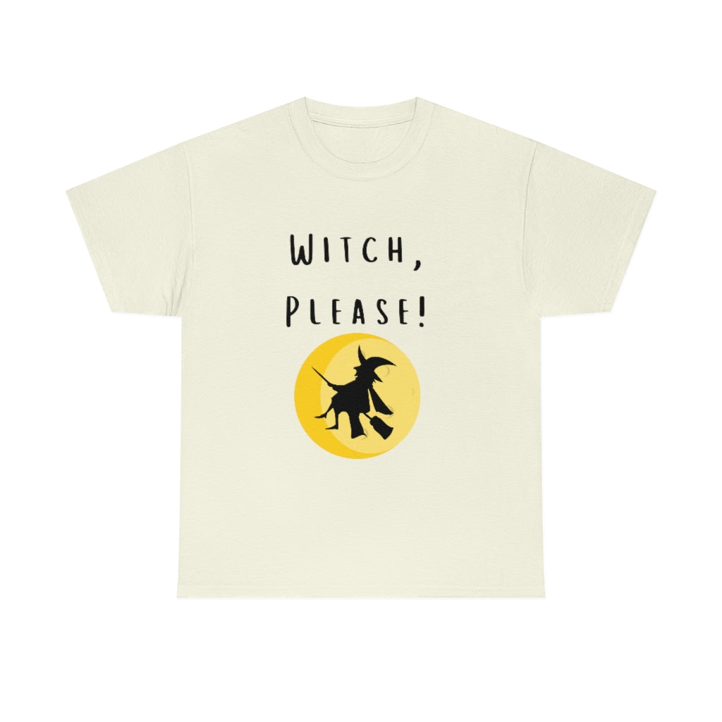 Witch, Please Riding On Broom With Moon Trendy Halloween Spooky Preppy T-Shirt Gift Heavy Cotton Tee - The Good Life Vibe