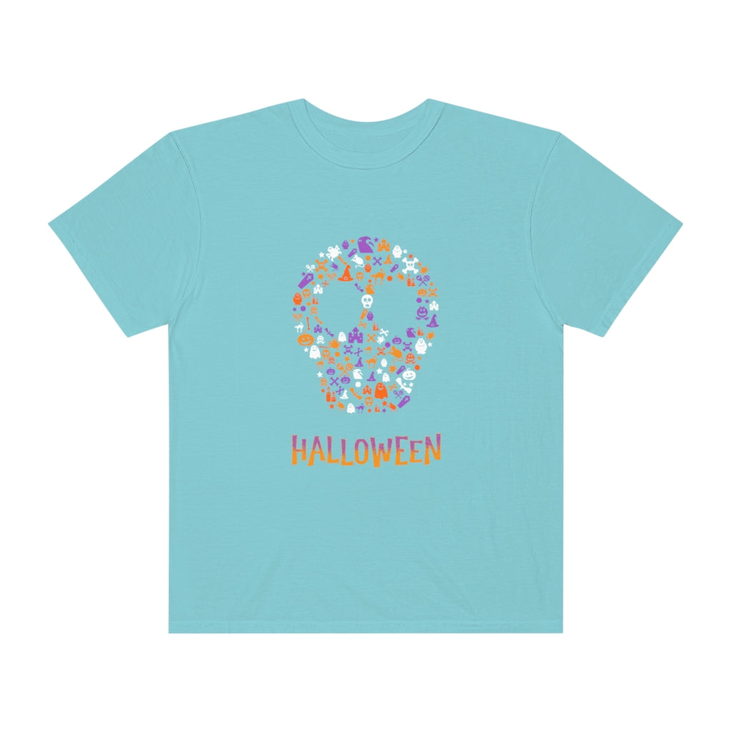 Floral Skull Halloween Comfort Colors T-shirt - The Good Life Vibe