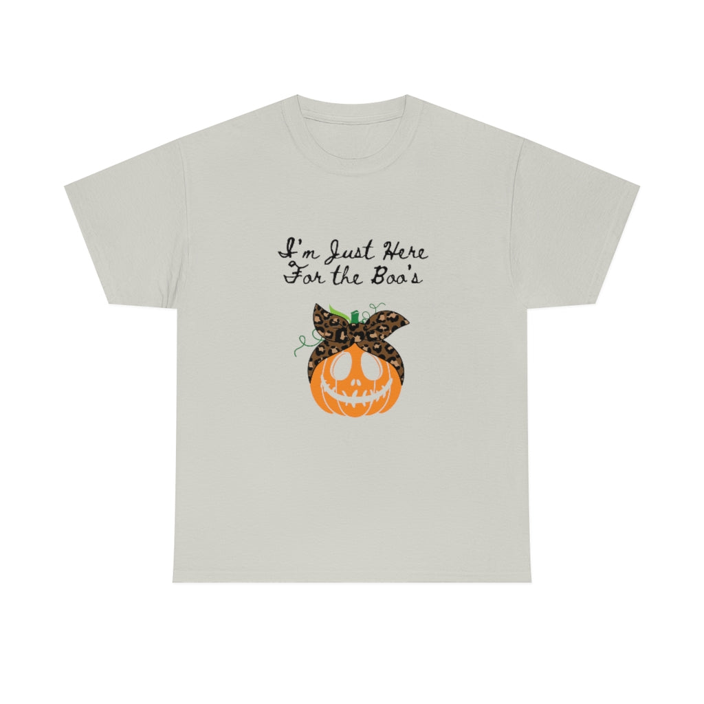 I'm Just Here For the Boo's Pumpkin Heavy Cotton Tee - The Good Life Vibe