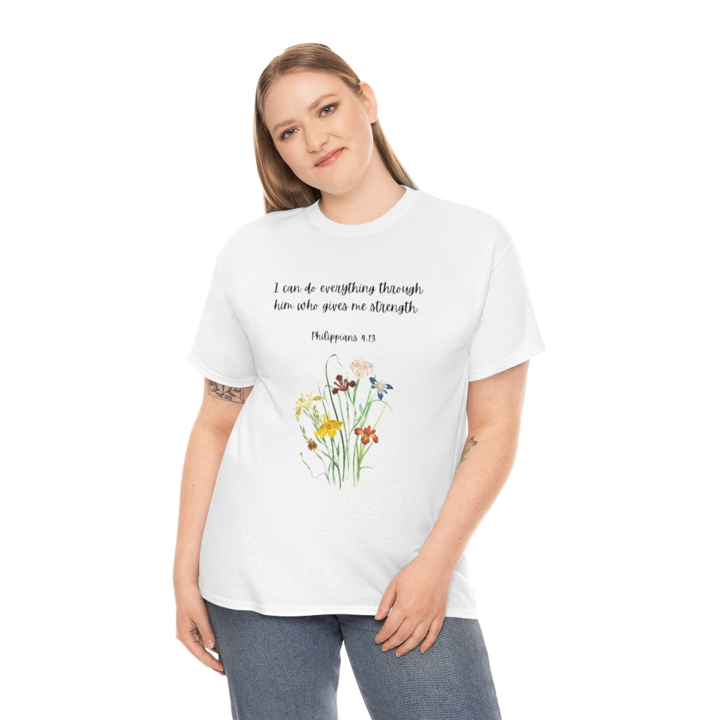 I Can Do All Things Thru Christ Tshirt Bible Verse Shirts Phil 4:13 Tee Comfy Women's Motivational Shirt Christian Tshirt Christian Apparel Faith Clothing - The Good Life Vibe