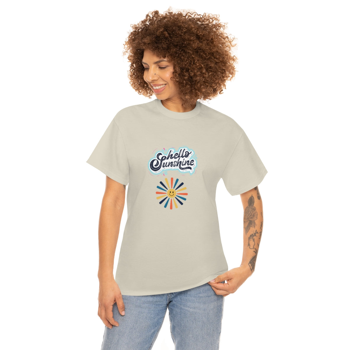 Hello Sunshine Tee, Retro Sunshine Tee, Vintage Graphic T-Shirt, Retro Sun Tshirt, Summer Shirt, Boho Shirt, Sunshine, Camping Shirt - The Good Life Vibe