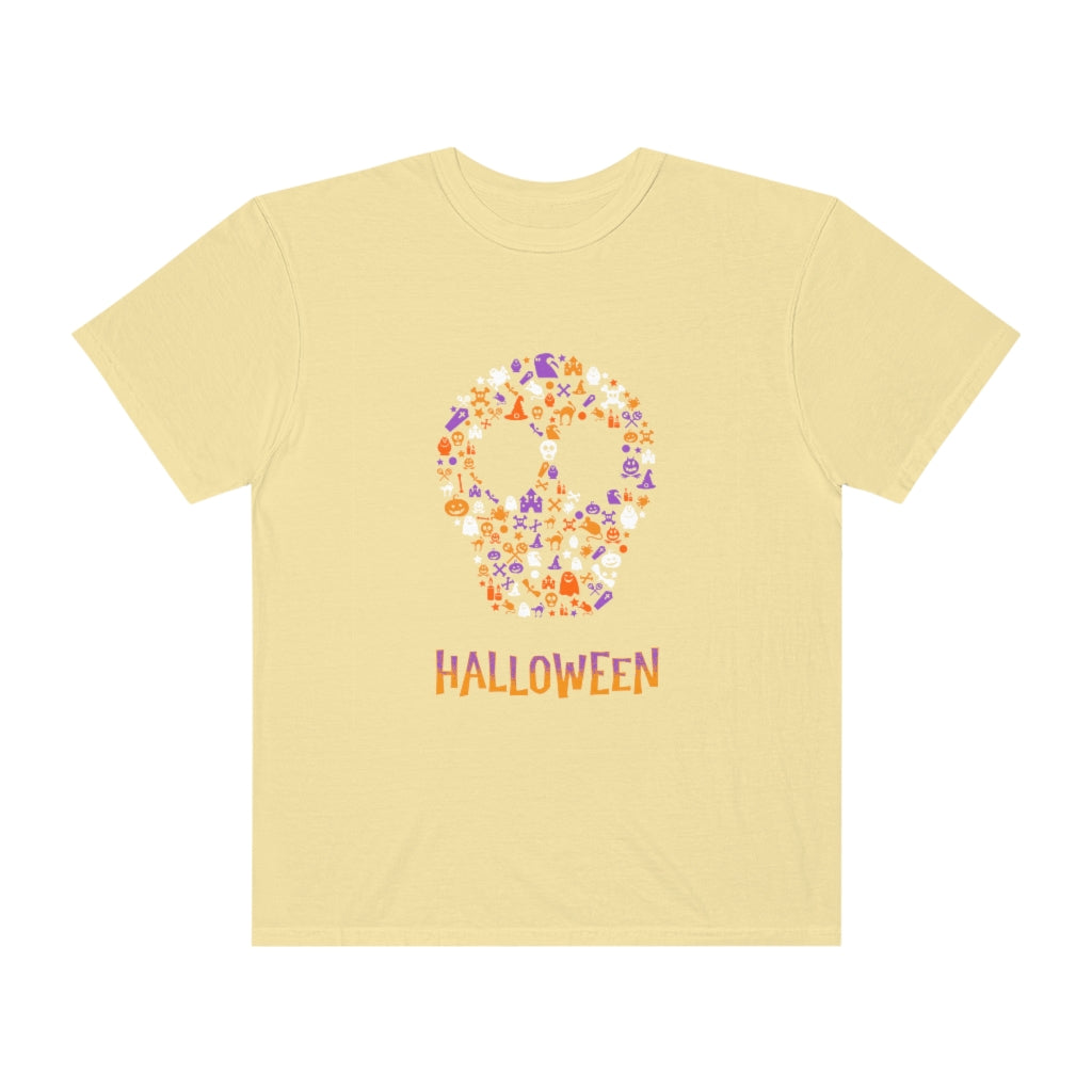 Floral Skull Halloween Comfort Colors T-shirt - The Good Life Vibe