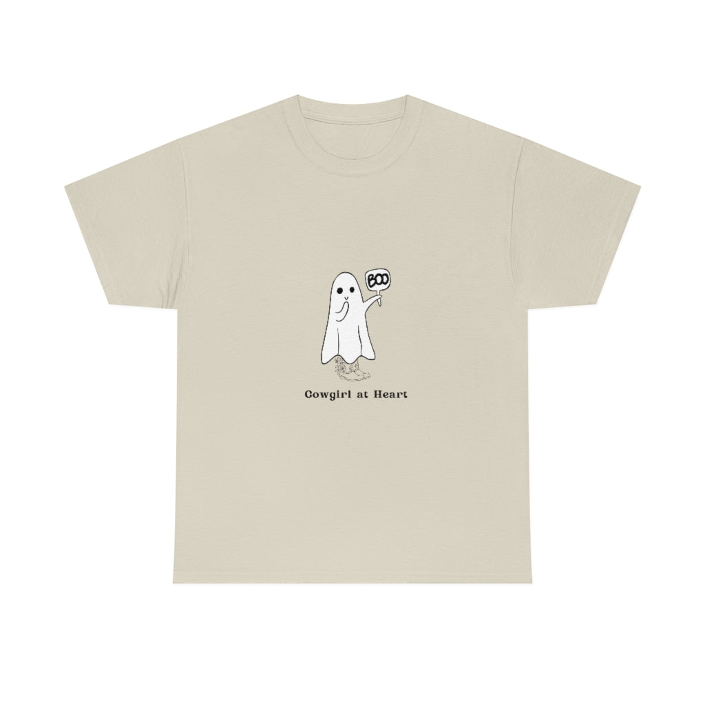 Cowgirl at HeartTee Ghost T-Shirt Cowgirl Boots Shirt Halloween Shirt Funny Cute Tee Graphic Spooky Shirt - The Good Life Vibe
