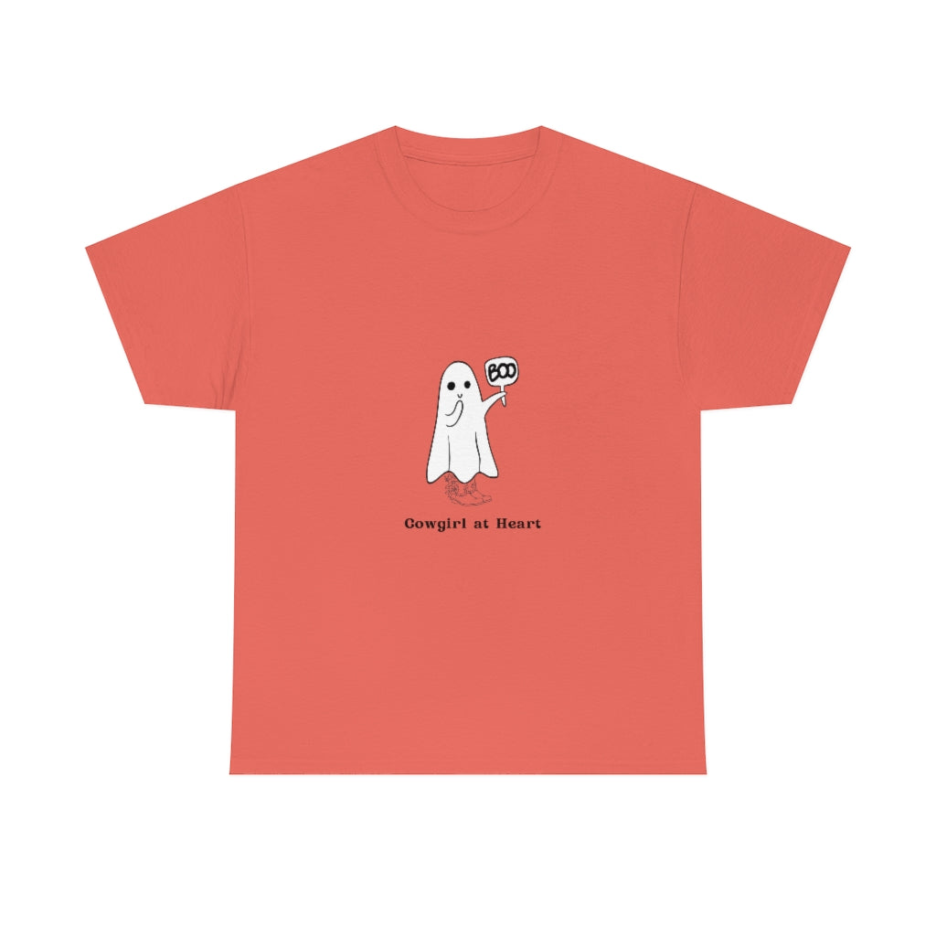 Cowgirl at HeartTee Ghost T-Shirt Cowgirl Boots Shirt Halloween Shirt Funny Cute Tee Graphic Spooky Shirt - The Good Life Vibe