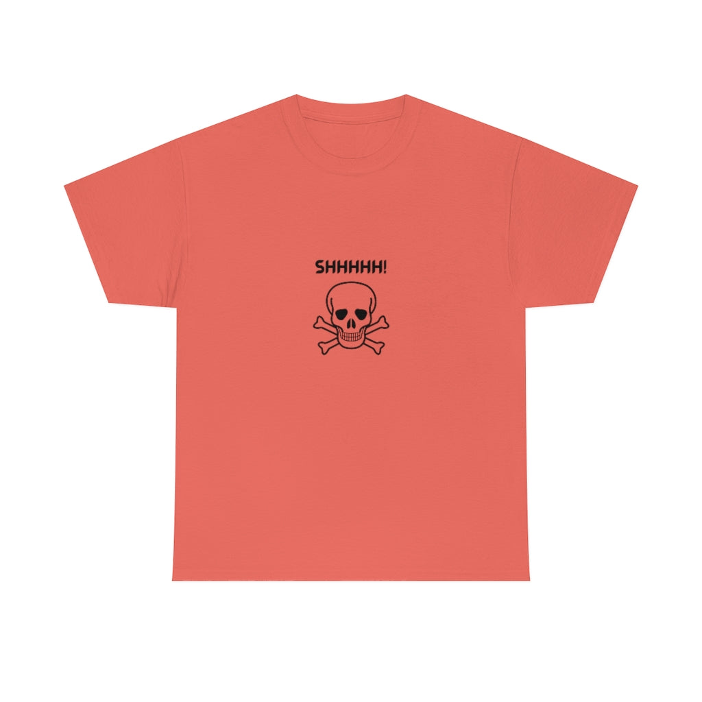 Shhhh Skull Tee Halloween Funny Tshirt Fall Funny Shirts Trendy Graphic Skull T-Shirts - The Good Life Vibe