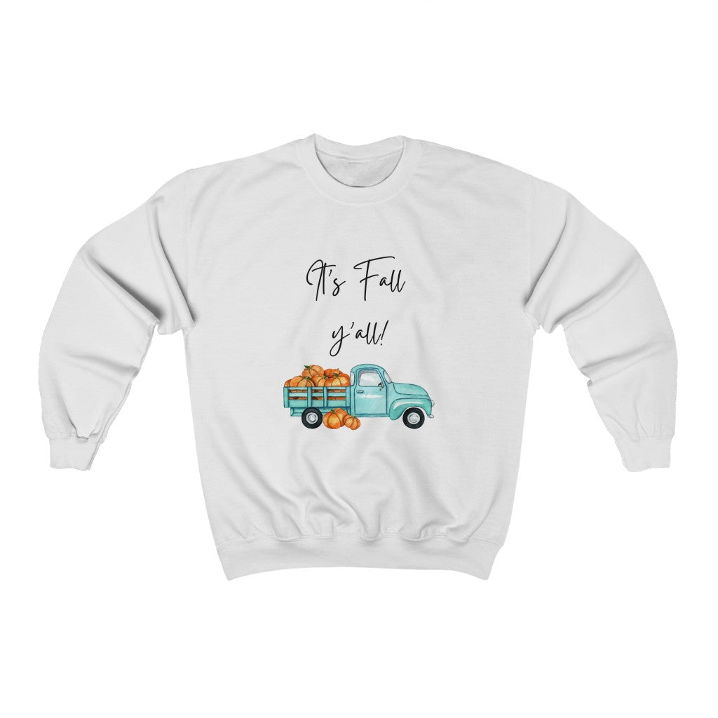 Pumpkins Old Trucks Fall Y'all Women Sweatshirt Fall Shirts Autumn Apparel Trendy Cute Clothes Fun Crewneck Sweatshirt Halloween Cute Fall - The Good Life Vibe