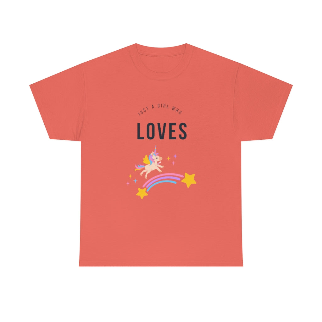 Just A Girl Who Loves Unicorns Tee Cute Unicorn Shirt Animal Tee Unicorn Tshirt Unicorn Tee Girl Tshirts Unicorn Tshirt - The Good Life Vibe