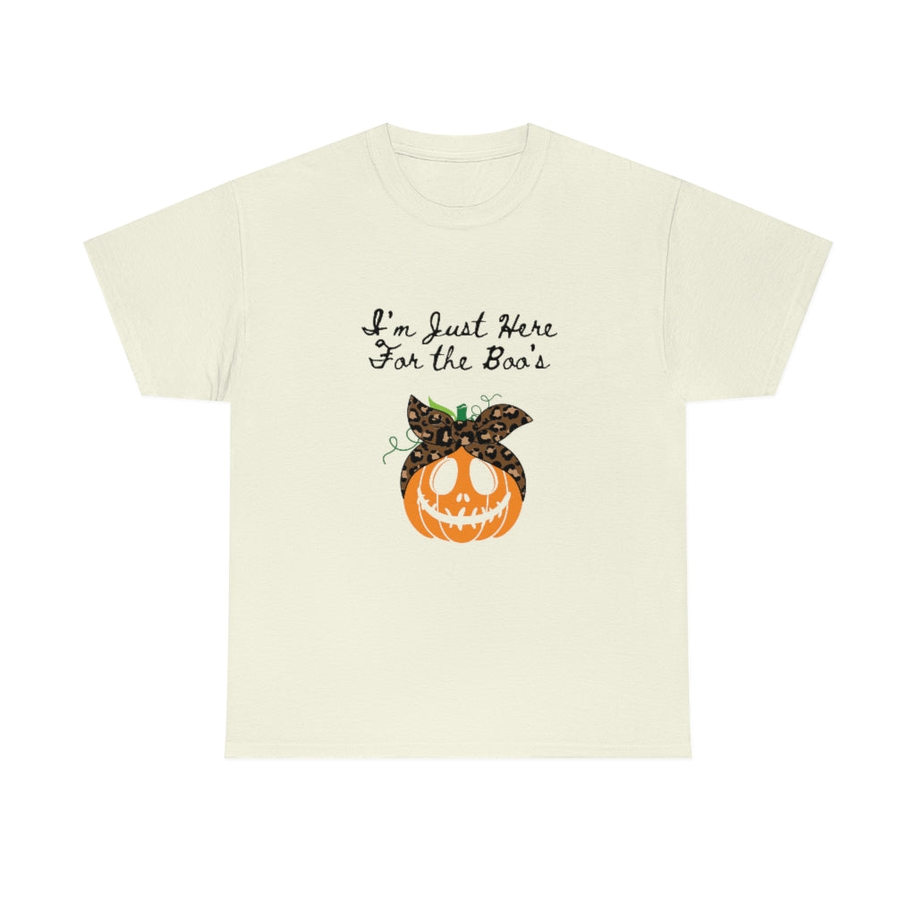 I'm Just Here For the Boo's Pumpkin Heavy Cotton Tee - The Good Life Vibe