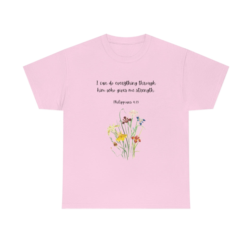 I Can Do All Things Thru Christ Tshirt Bible Verse Shirts Phil 4:13 Tee Comfy Women's Motivational Shirt Christian Tshirt Christian Apparel Faith Clothing - The Good Life Vibe