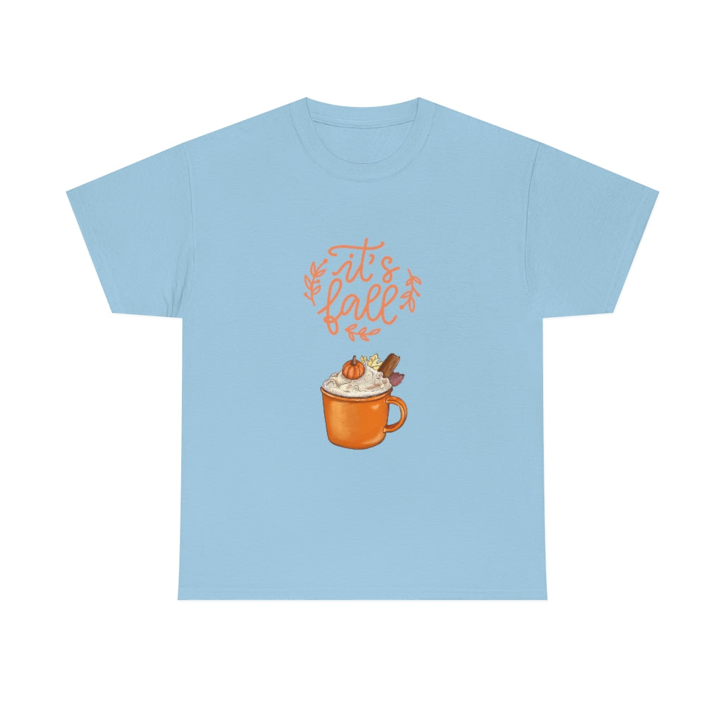 It's Fall Graphic Pumpkin Spice Latte Tee Halloween Trendy Coffee T-Shirt Autumn Thanksgiving Women Gift Preppy Cool Shirt - The Good Life Vibe