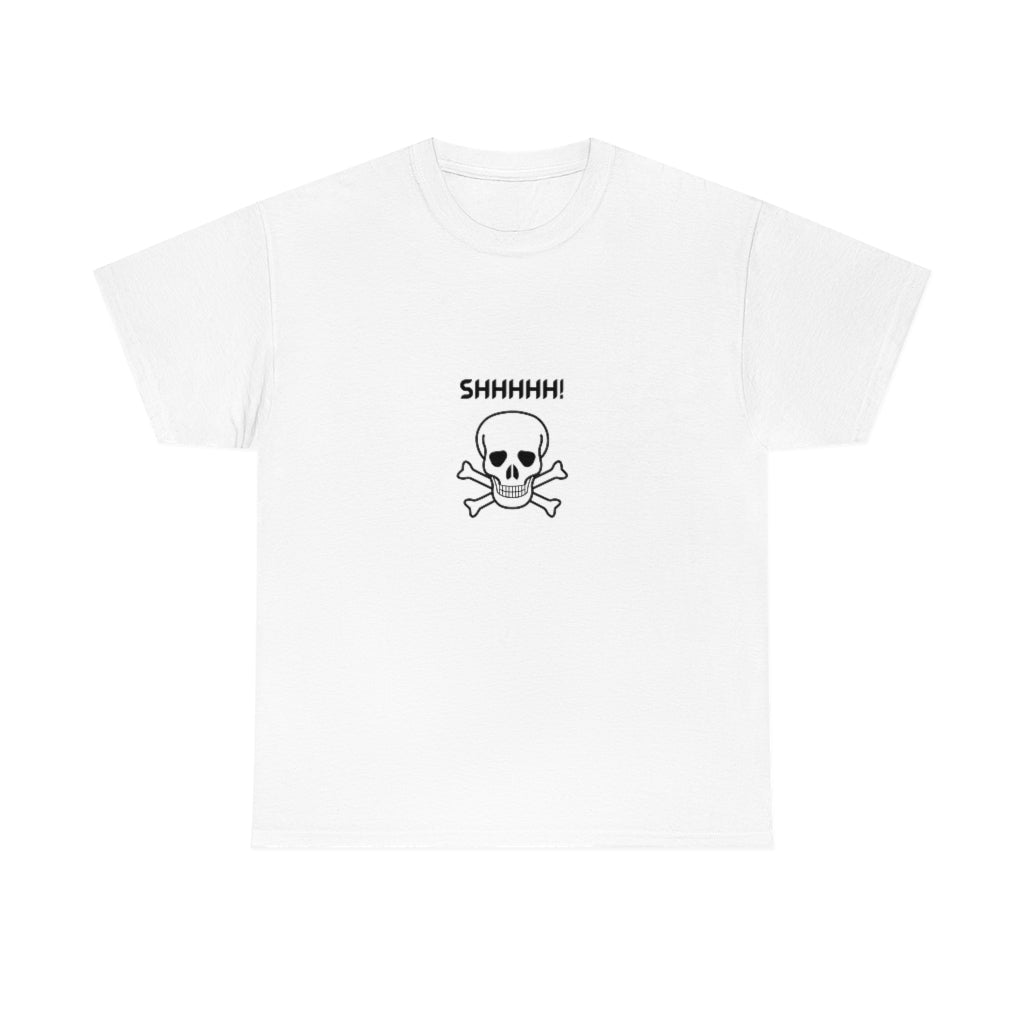 Shhhh Skull Tee Halloween Funny Tshirt Fall Funny Shirts Trendy Graphic Skull T-Shirts - The Good Life Vibe