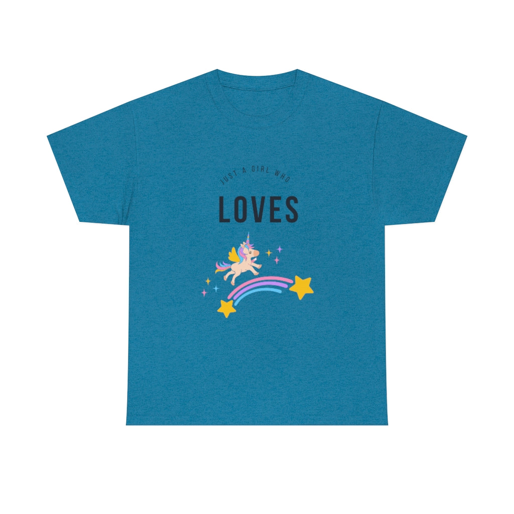 Just A Girl Who Loves Unicorns Tee Cute Unicorn Shirt Animal Tee Unicorn Tshirt Unicorn Tee Girl Tshirts Unicorn Tshirt - The Good Life Vibe
