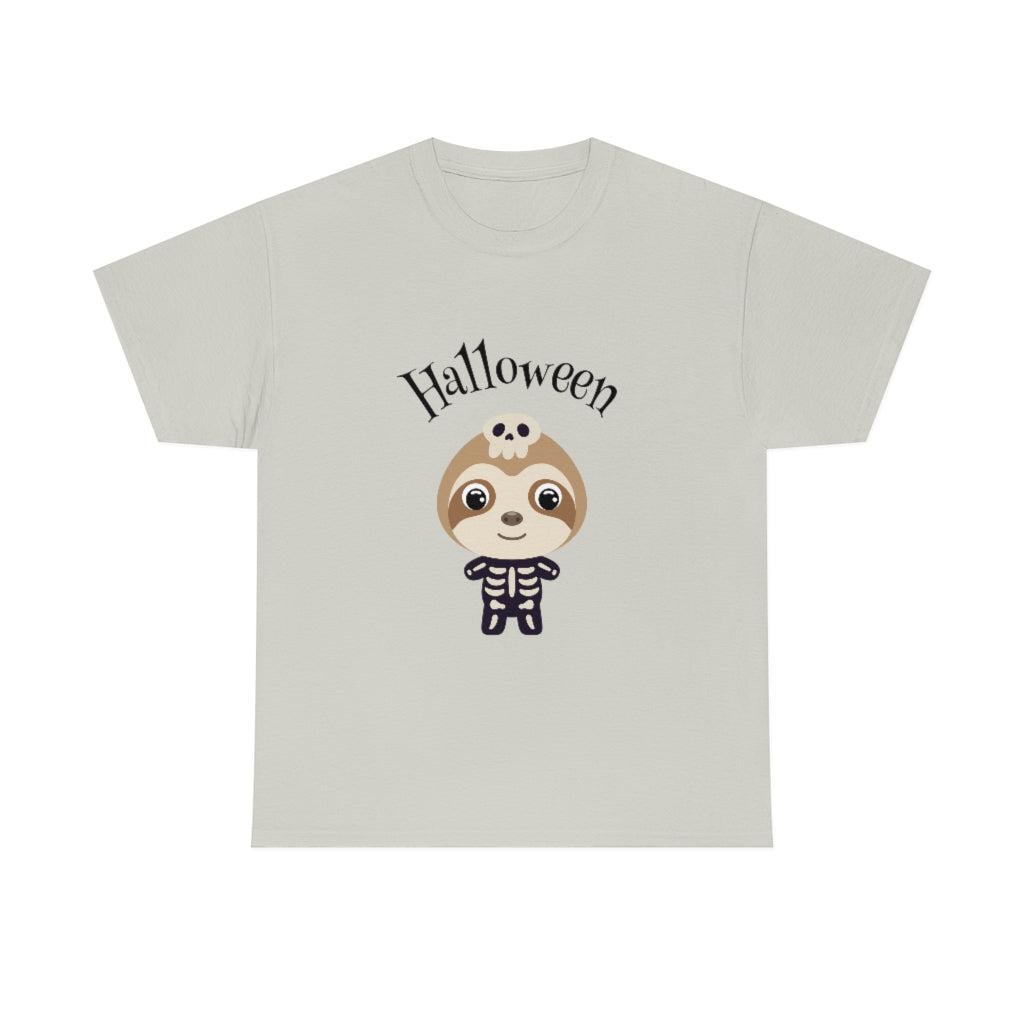 Happy Halloween Skeleton Sloth Heavy Cotton Tee - The Good Life Vibe