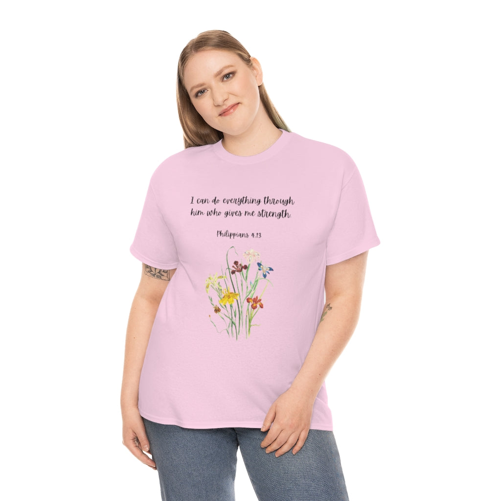I Can Do All Things Thru Christ Tshirt Bible Verse Shirts Phil 4:13 Tee Comfy Women's Motivational Shirt Christian Tshirt Christian Apparel Faith Clothing - The Good Life Vibe