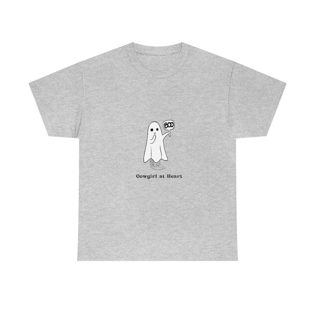Cowgirl at HeartTee Ghost T-Shirt Cowgirl Boots Shirt Halloween Shirt Funny Cute Tee Graphic Spooky Shirt - The Good Life Vibe