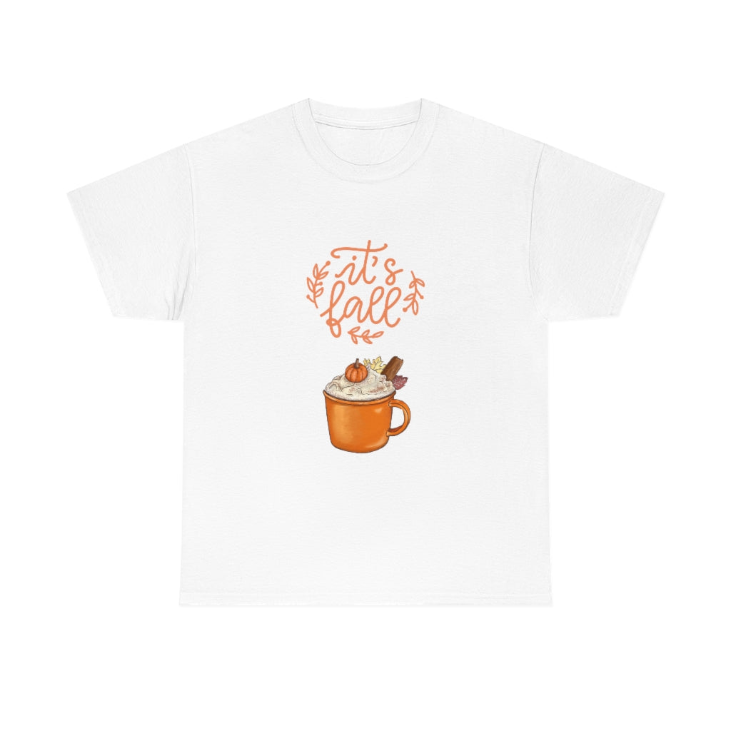 It's Fall Graphic Pumpkin Spice Latte Tee Halloween Trendy Coffee T-Shirt Autumn Thanksgiving Women Gift Preppy Cool Shirt - The Good Life Vibe