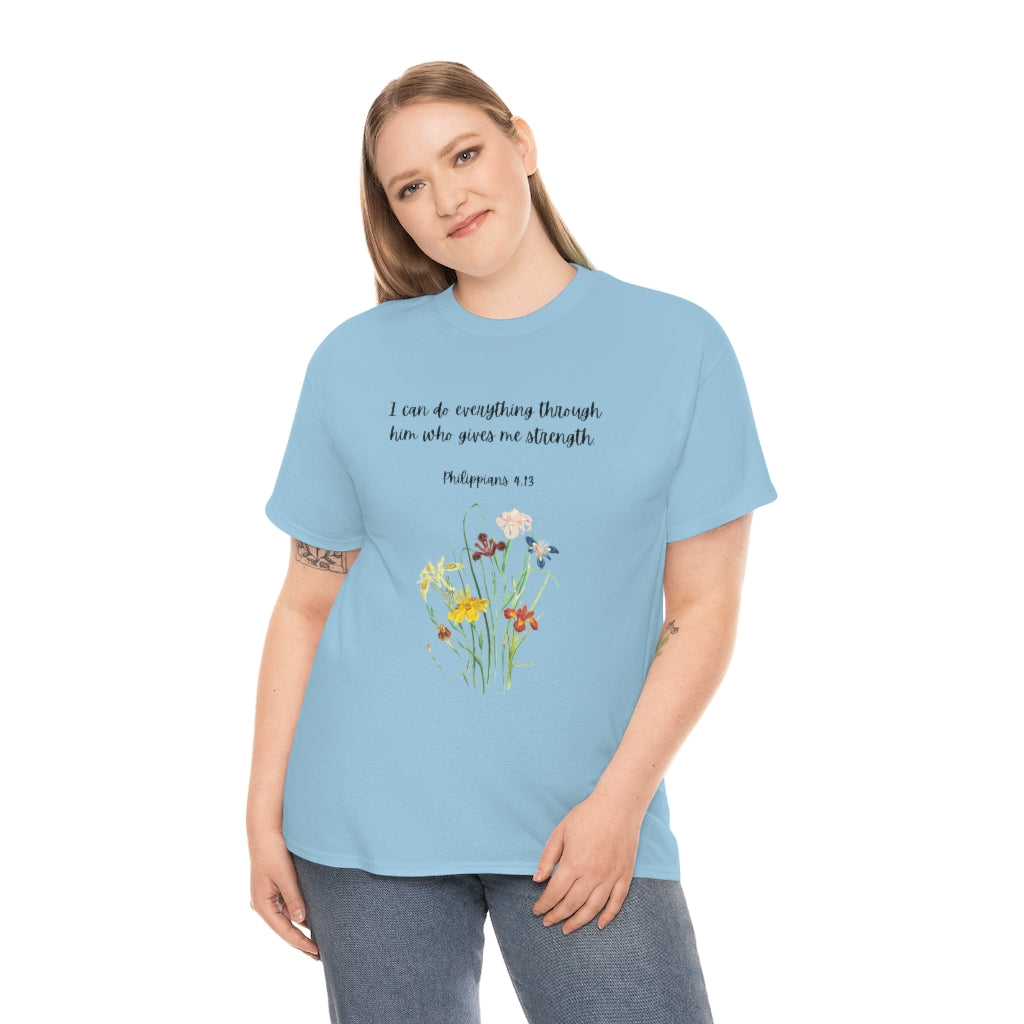 I Can Do All Things Thru Christ Tshirt Bible Verse Shirts Phil 4:13 Tee Comfy Women's Motivational Shirt Christian Tshirt Christian Apparel Faith Clothing - The Good Life Vibe