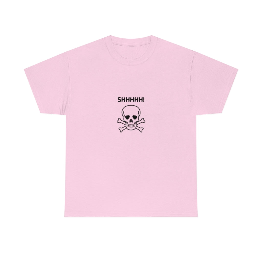 Shhhh Skull Tee Halloween Funny Tshirt Fall Funny Shirts Trendy Graphic Skull T-Shirts - The Good Life Vibe