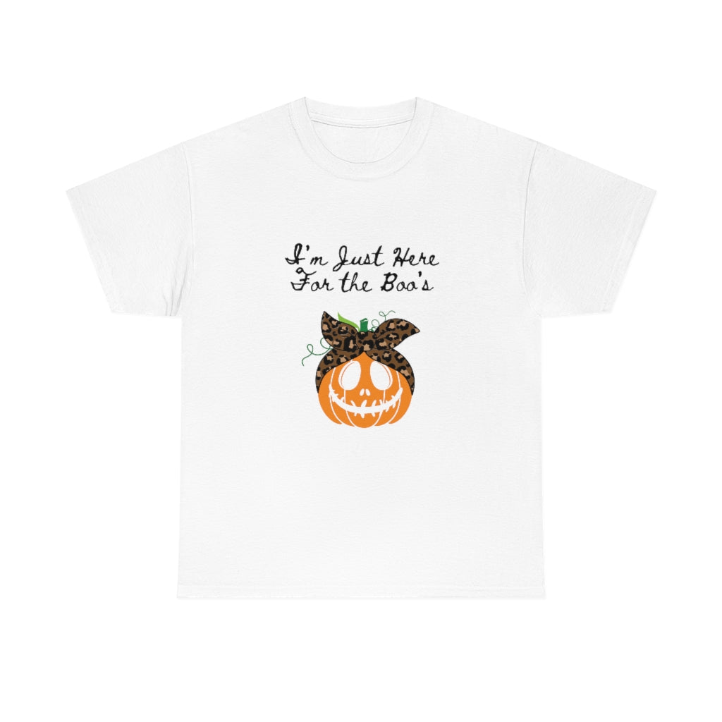 I'm Just Here For the Boo's Pumpkin Heavy Cotton Tee - The Good Life Vibe